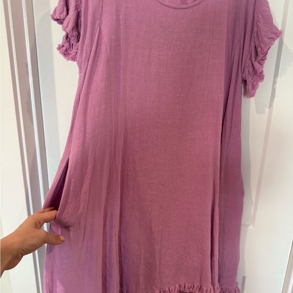 Pink Ruffle Sleeve Dress - Picture 3 of 4